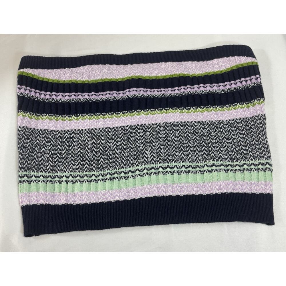 AERIE Women’s Multicolor Navy Lilac striped knit Tube Top Bandeau M Festival